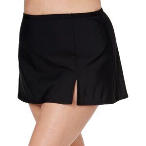 Swim Solutions Plus Size Solid Swim Skirt Black 18W
